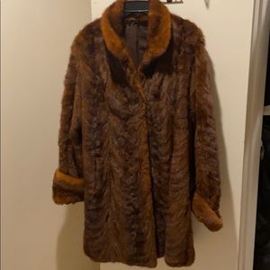 Mink paw genuine fur coat
